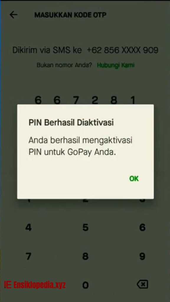 PIN Berhasil diaktivasi