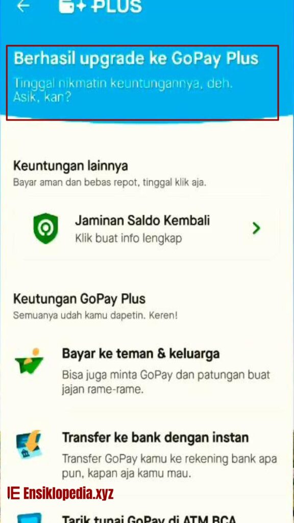 Cara meng Upgrade ke Gopay Plus