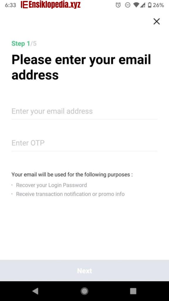 Masukkan EMail