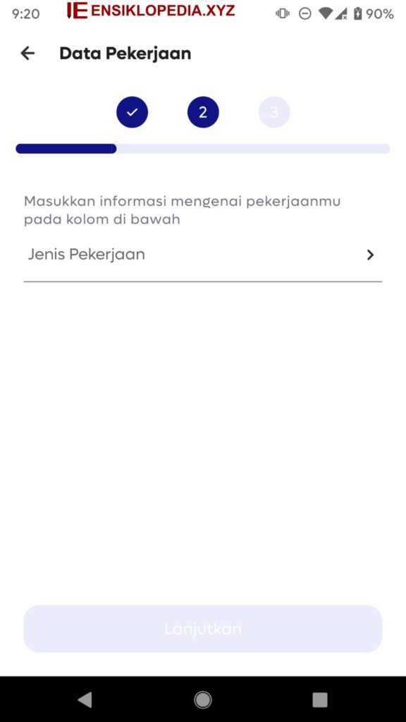 Pengisian Data PenghasilanPemasukan